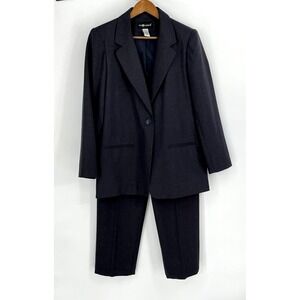 Sag Harbor Womens Pants Suit Jacket 12 Pants 14 Gray Business Classic